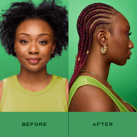 Shea Moisture after-wash hair result showing smoother stronger strands