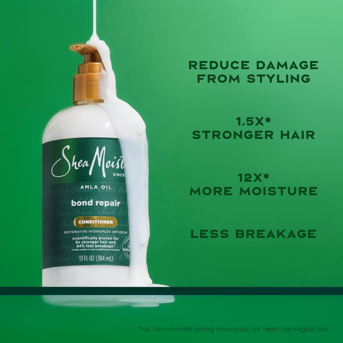Shea Moisture conditioner being applied in shower for easier detangling