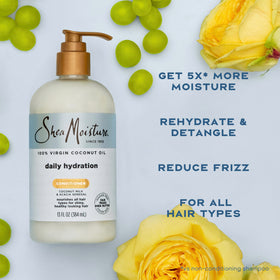 Shea Moisture being applied to wet hair to demonstrate hydration