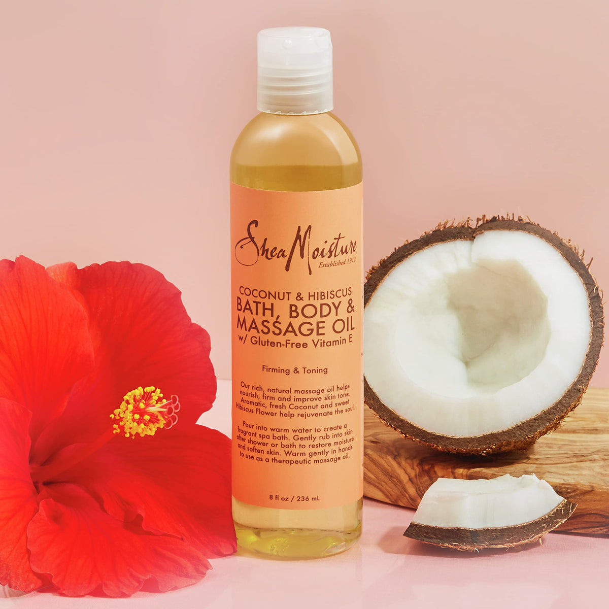Shea Moisture bottle placed beside bath for relaxing soak and nourishment