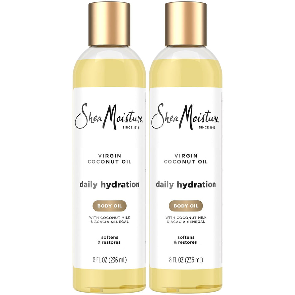 Shea Moisture front packaging showing bottle and brand benefits