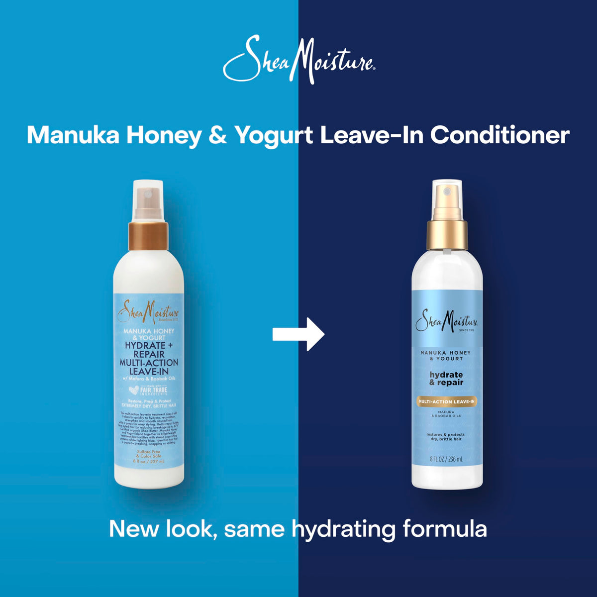 Shea Moisture clear label close-up highlighting ingredient claims