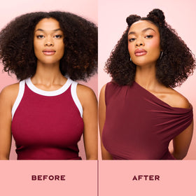 Shea Moisture bottle label detail showing clean-beauty claims and ingredient transparency benefit