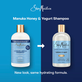 Shea Moisture close-up label highlighting Manuka Honey ingredients
