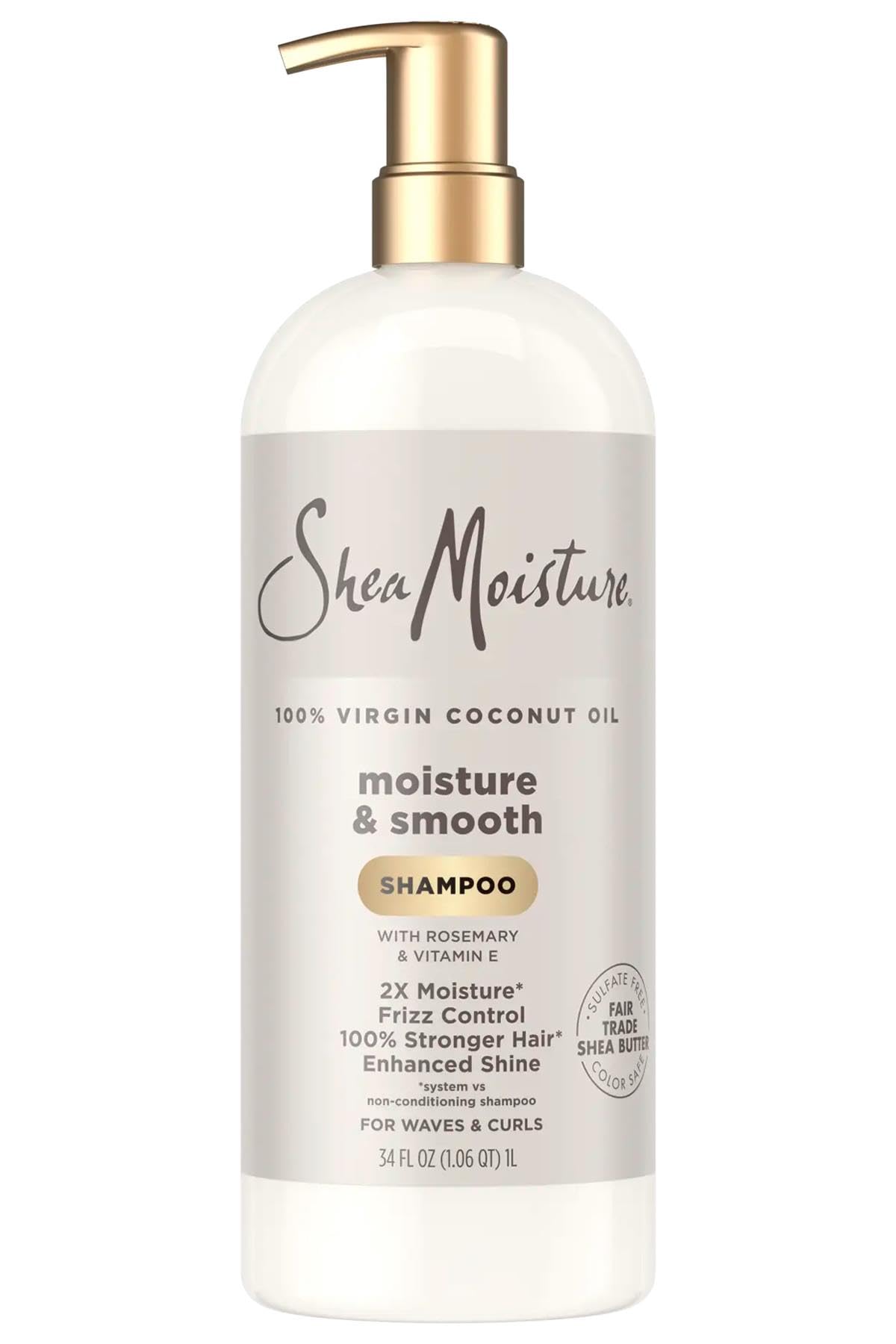Shea Moisture front bottle view showing label and 34 fl oz size for hydration