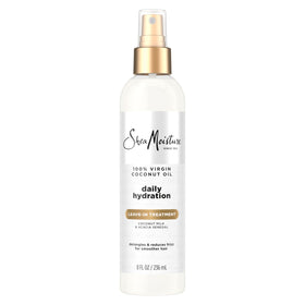 Shea Moisture front bottle showing 8 oz leave-in treatment and benefits