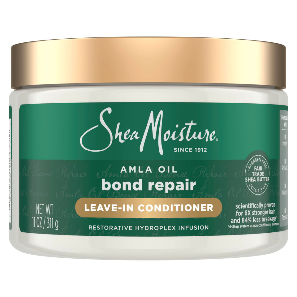 Shea Moisture bottle front view showing product branding and size benefit of easy identification