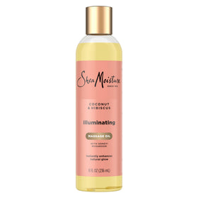 Shea Moisture front packaging showing 8 oz bottle and branding benefits