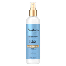 Shea Moisture front packaging showing 8 oz bottle and benefits