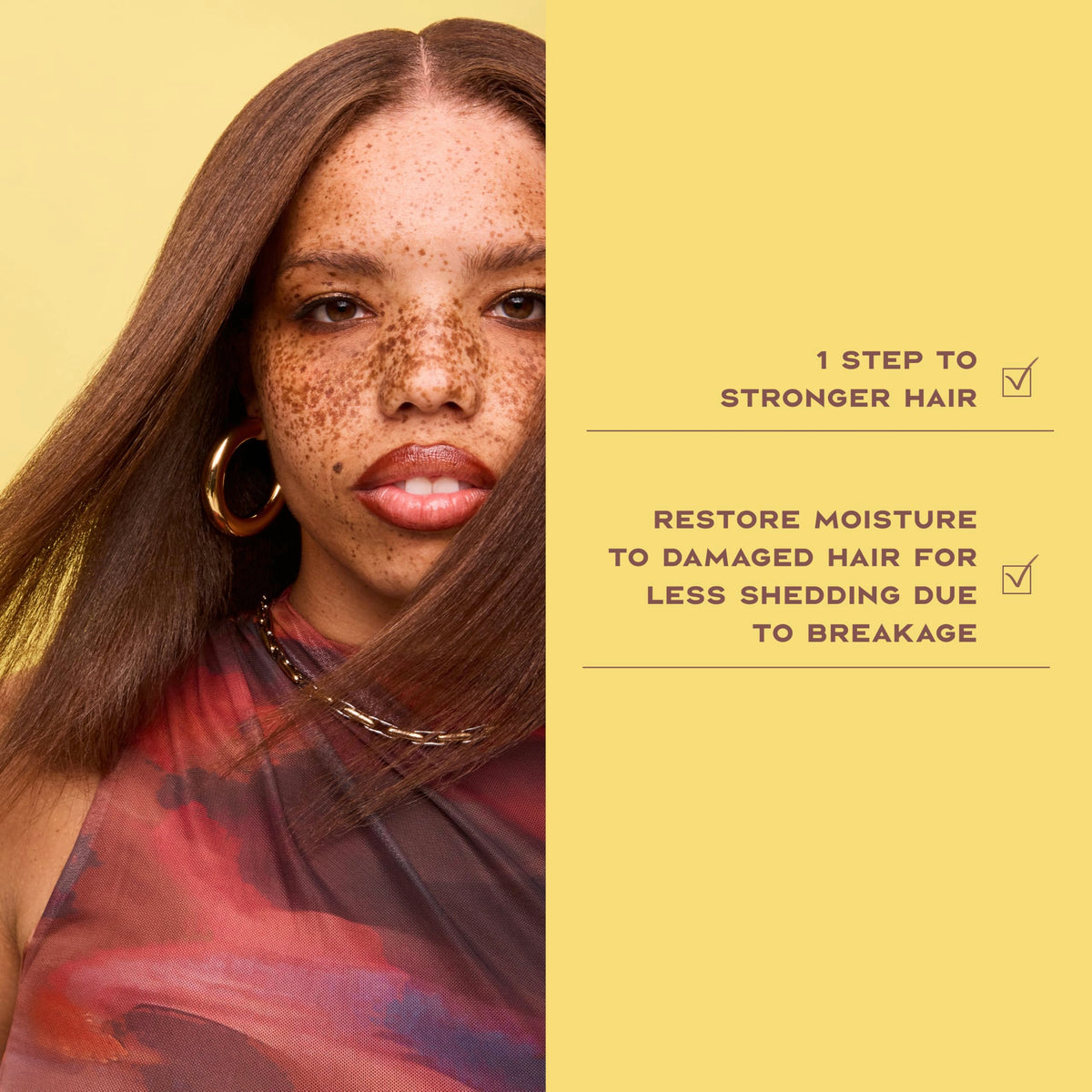 Shea Moisture before and after hair detangling demonstrating reduced breakage and smoother strands