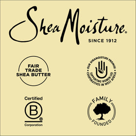 Shea Moisture product label close-up emphasizing paraben-free and phthalate-free benefits