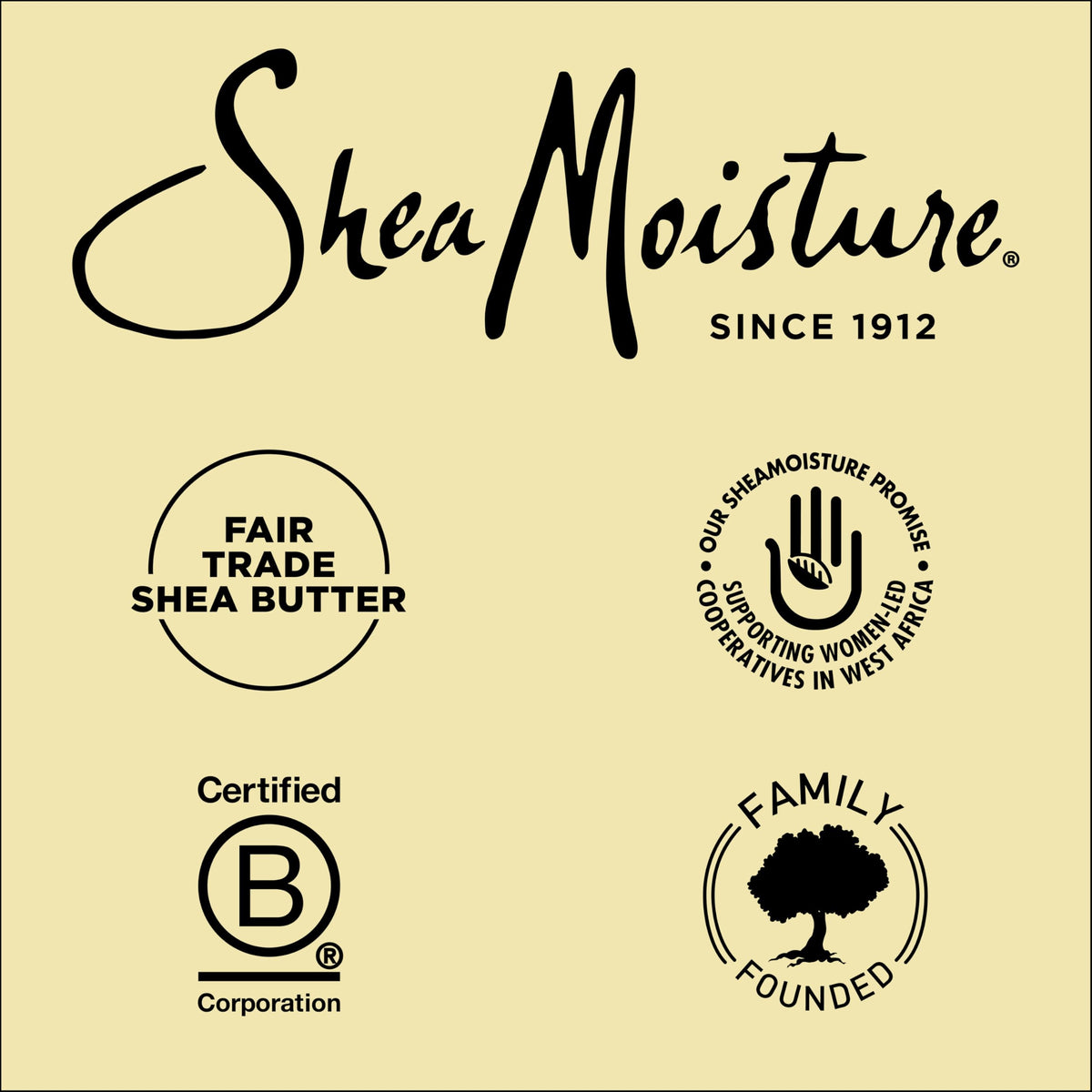 Shea Moisture product label showing sulfate-free and clean-ingredient claims