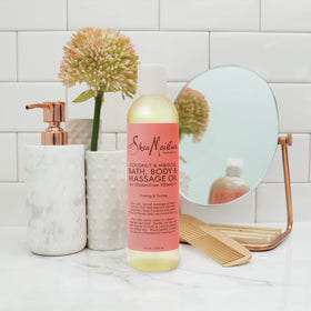 Shea Moisture label close-up listing ingredients and paraben-free promise