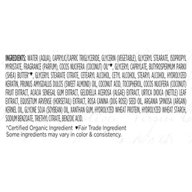 Shea Moisture close-up label showing key ingredients and clean formula