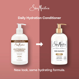 Shea Moisture label close-up listing virgin coconut oil and no sulfates