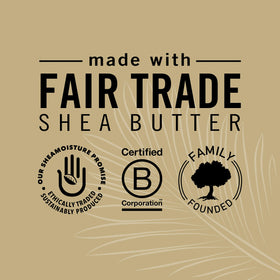 Shea Moisture bottle on bathroom shelf in lifestyle scene for daily use