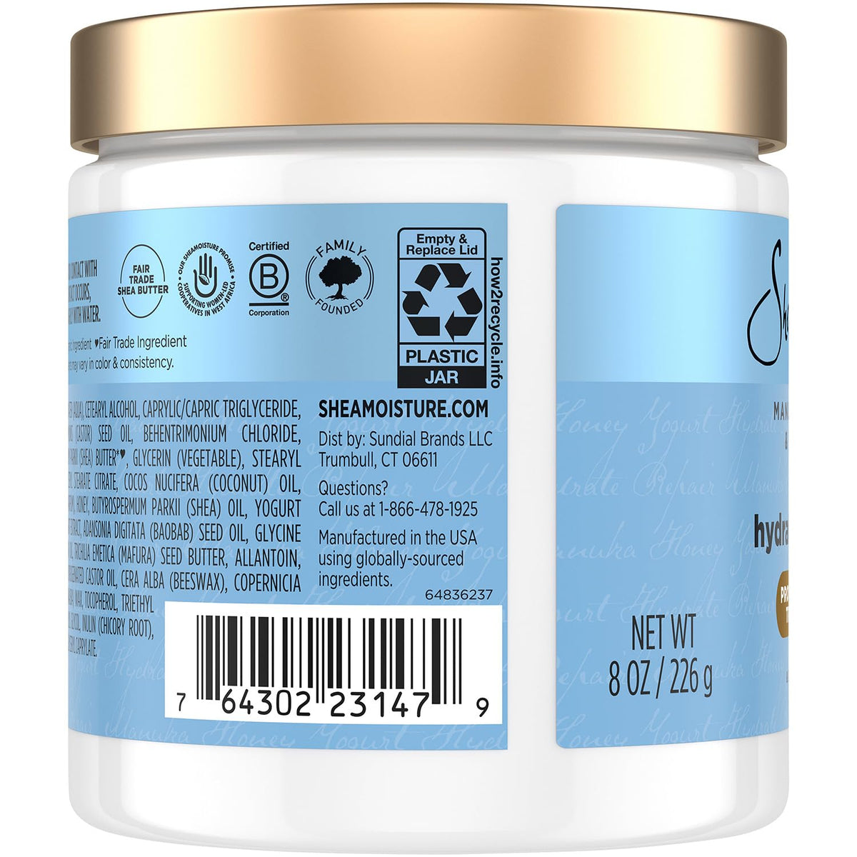 Shea Moisture open jar showing creamy mask ready to apply for hydration