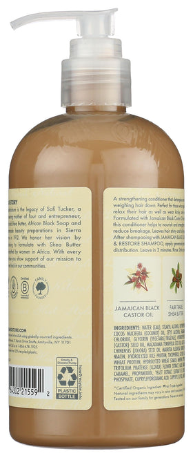 Shea Moisture open cap displaying creamy conditioner texture