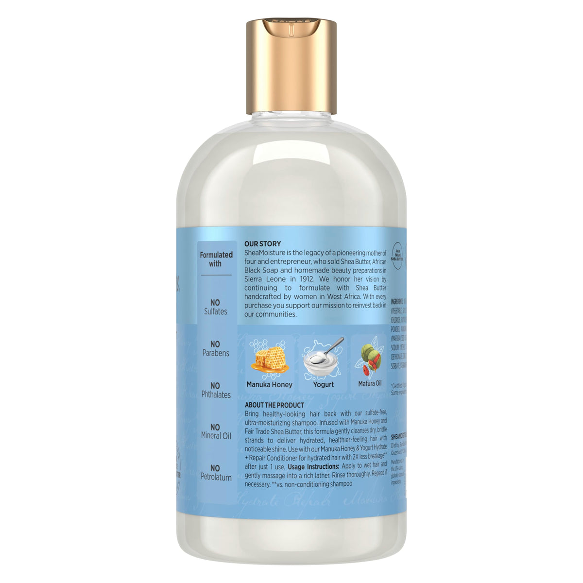 Shea Moisture dispensing creamy lather for gentle cleansing
