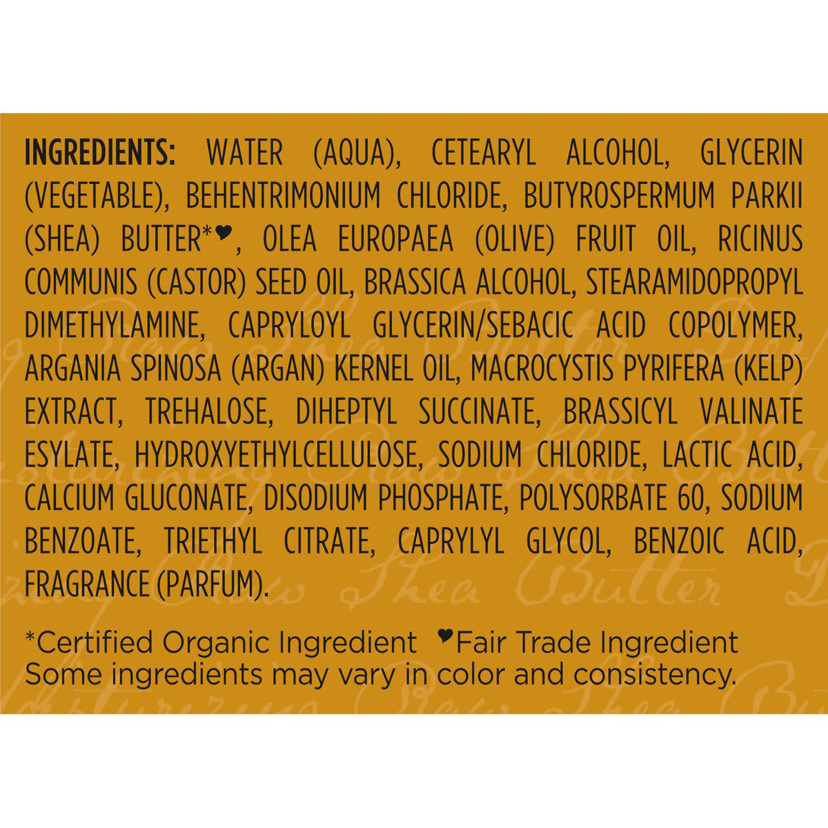 Shea Moisture sea kelp and argan oil ingredients arranged for clarity