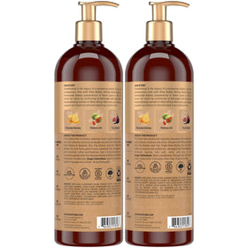 Shea Moisture shampoo pump close-up highlighting easy dispensing and control