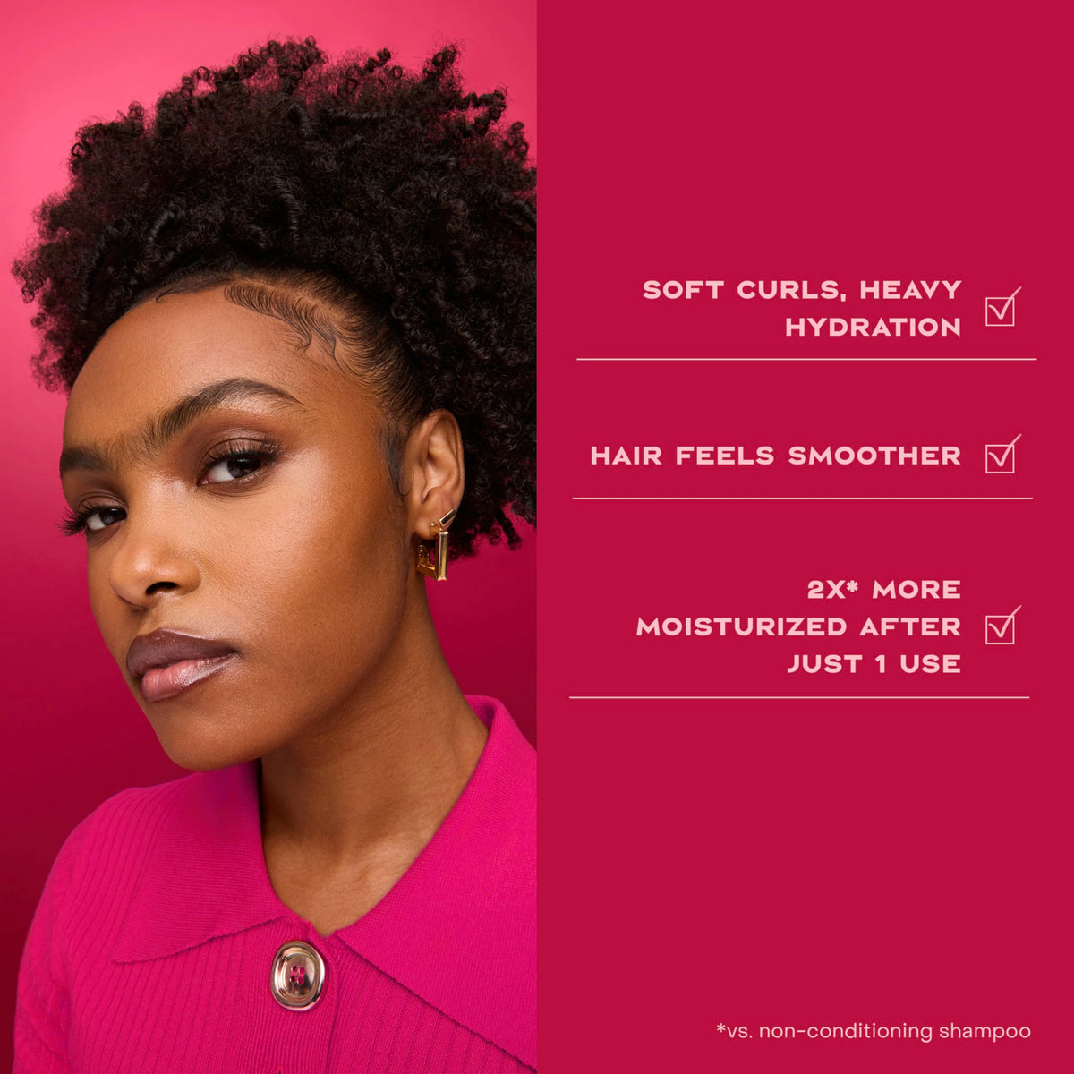 Shea Moisture 24 oz bottle next to hand to show full-size value