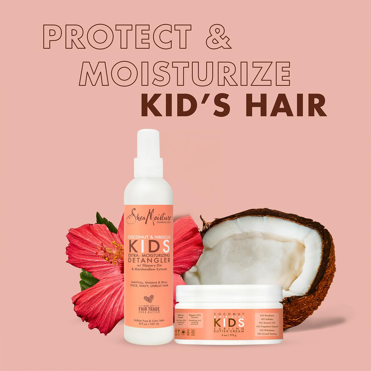 SheaMoisture detangler being applied while combing to reduce pulling and breakage