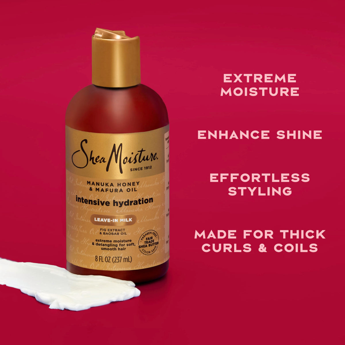 SheaMoisture being applied to wet hair to demonstrate hydration and styling ease