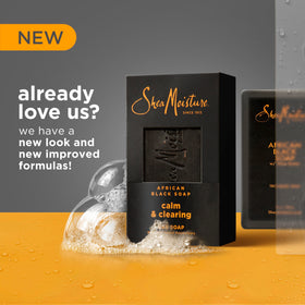 Close-up of SheaMoisture soap bar texture highlighting nourishing shea emulsion