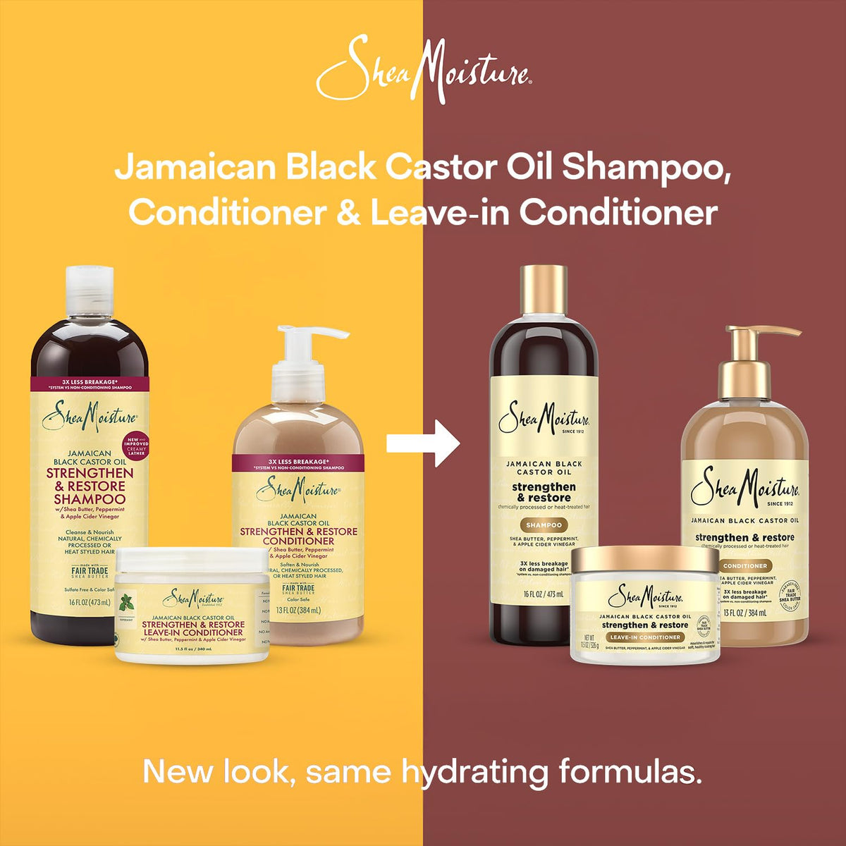 Shea Moisture set on bathroom shelf showcasing everyday styling