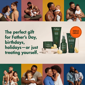 SheaMoisture beard kit next to a coin to show size and travel-friendly benefit