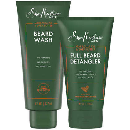 SheaMoisture beard wash front label showing key ingredients and benefits