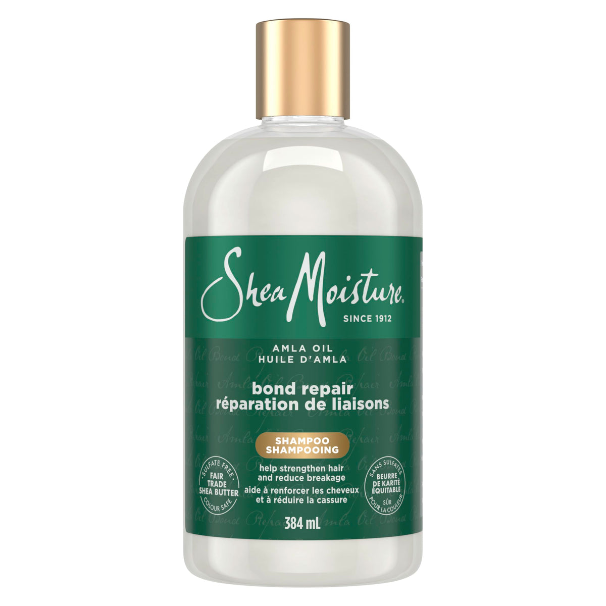 SheaMoisture front packaging showing bottle and product name benefits