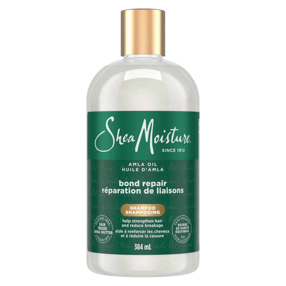 SheaMoisture front packaging showing bottle and product name benefits