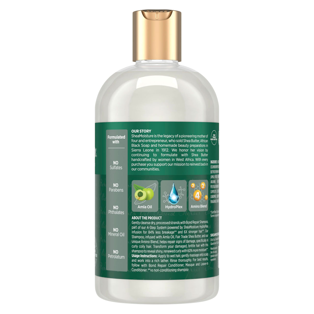 SheaMoisture dispensing shampoo showing rich lather and gentle cleansing