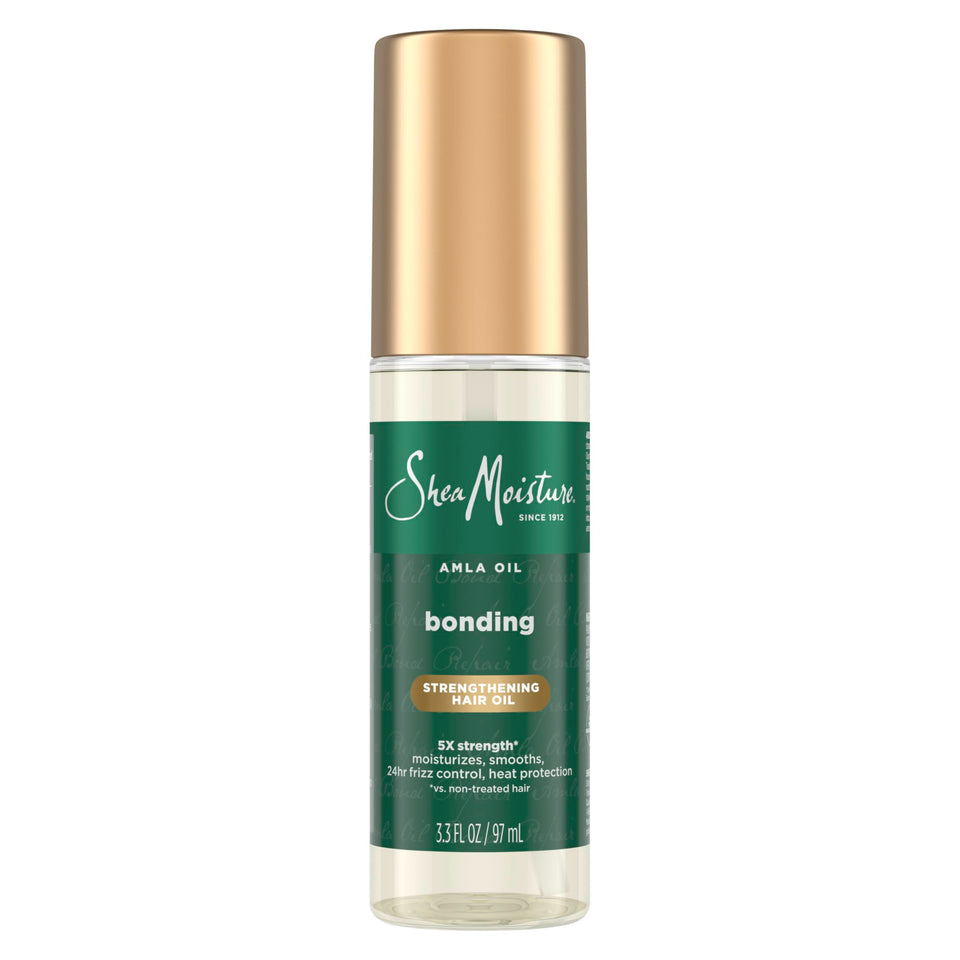 SheaMoisture front bottle shot showing product label and size, conveys trust
