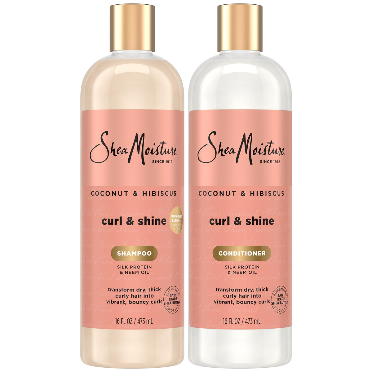 SheaMoisture front packaging showing bottles and bold branding for easy identification