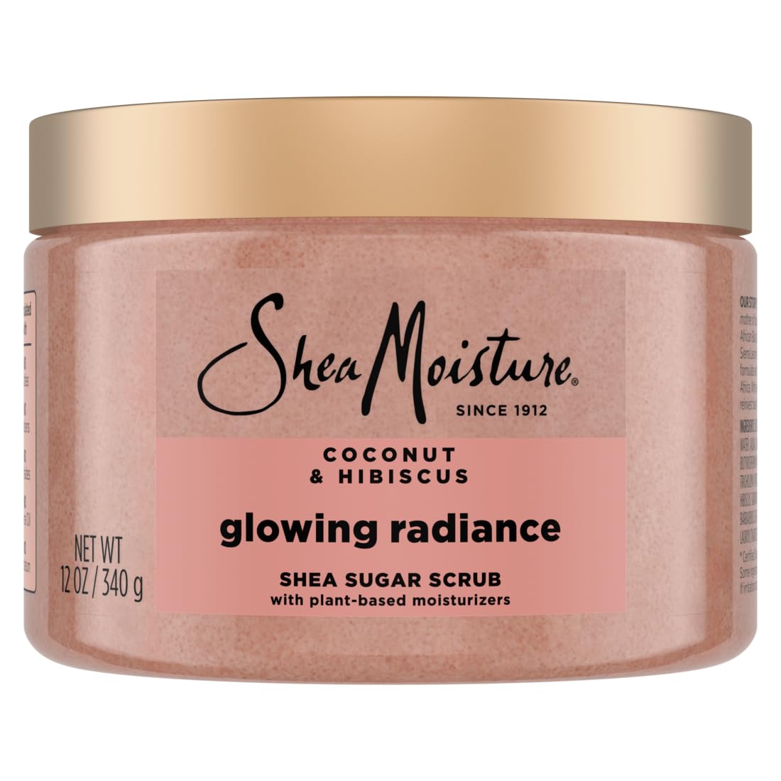 SheaMoisture front packaging showing jar and label, promises radiant skin