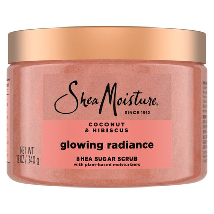 SheaMoisture front packaging showing jar and label, promises radiant skin