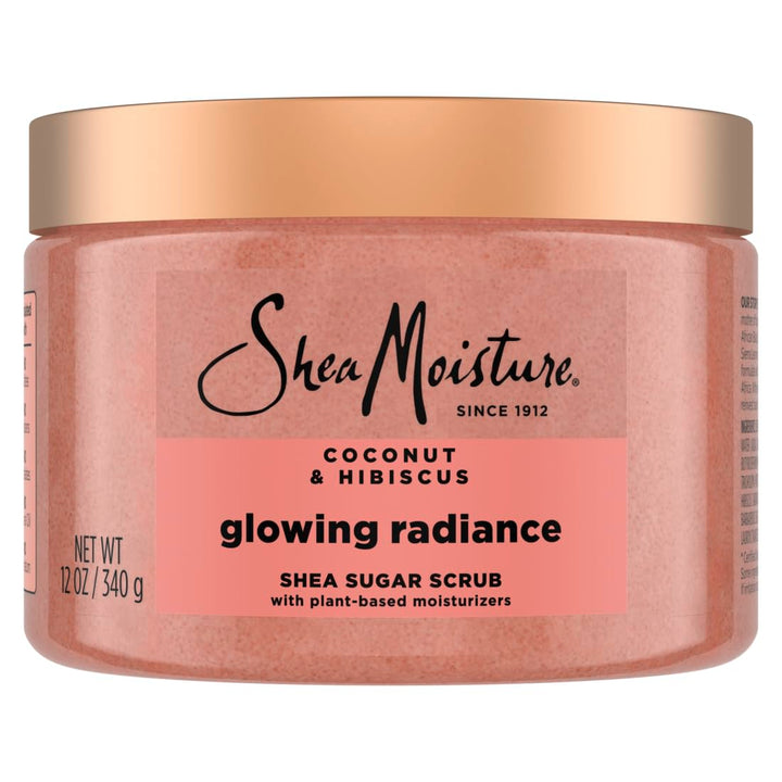 SheaMoisture front packaging showing jar and label, promises radiant skin