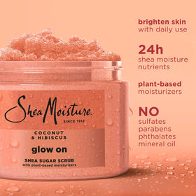 SheaMoisture scrub texture close-up highlighting natural exfoliant and creamy base