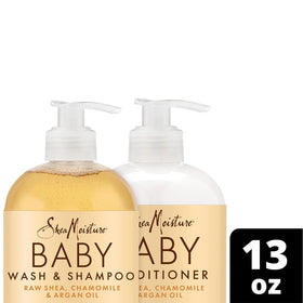 SheaMoisture conditioner being combed through curly hair to reduce tangles and breakage
