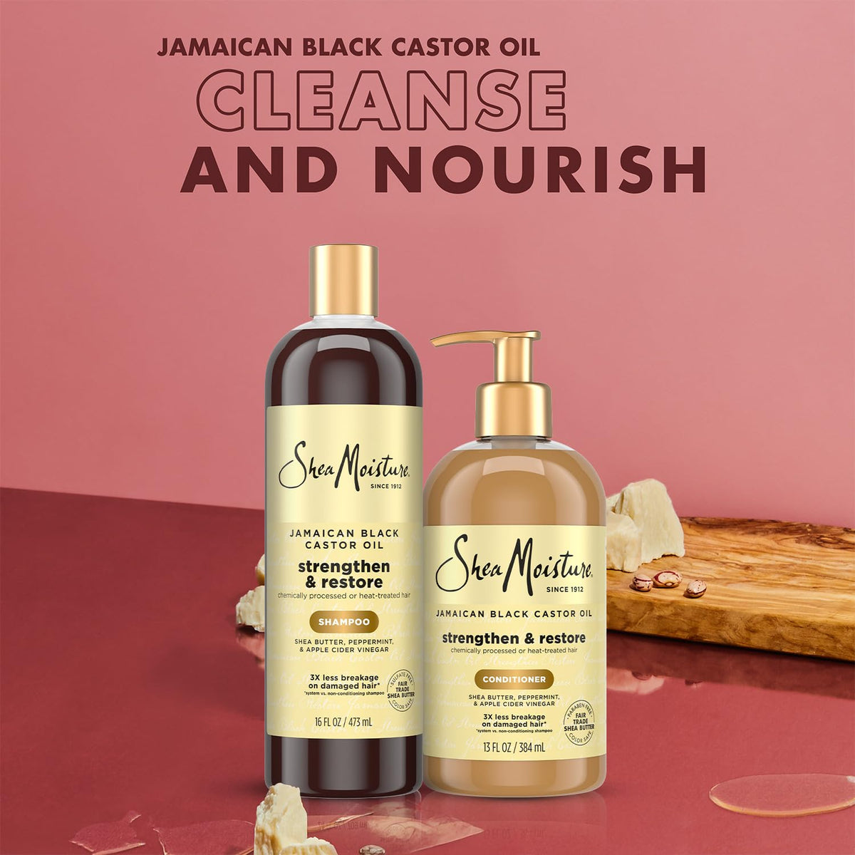 SheaMoisture conditioner squeeze detail showing creamy texture