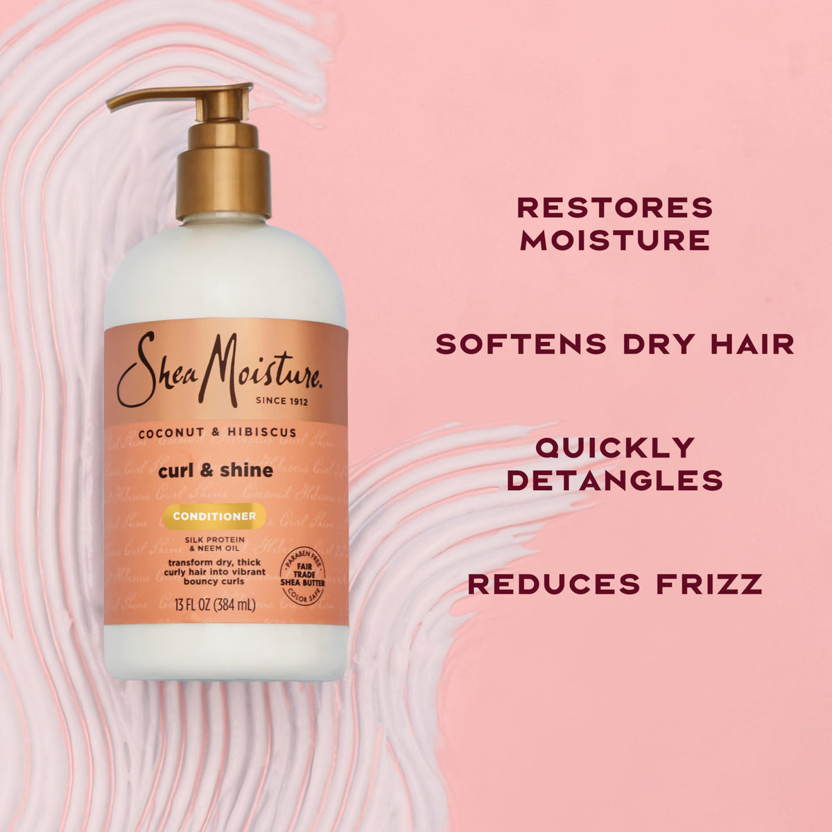 SheaMoisture creamy conditioner texture close-up for rich hydration