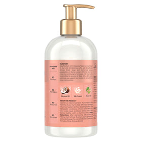 SheaMoisture pump dispenser shot highlighting easy shower dispensing