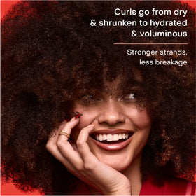 SheaMoisture close-up of label highlighting ingredients and claims