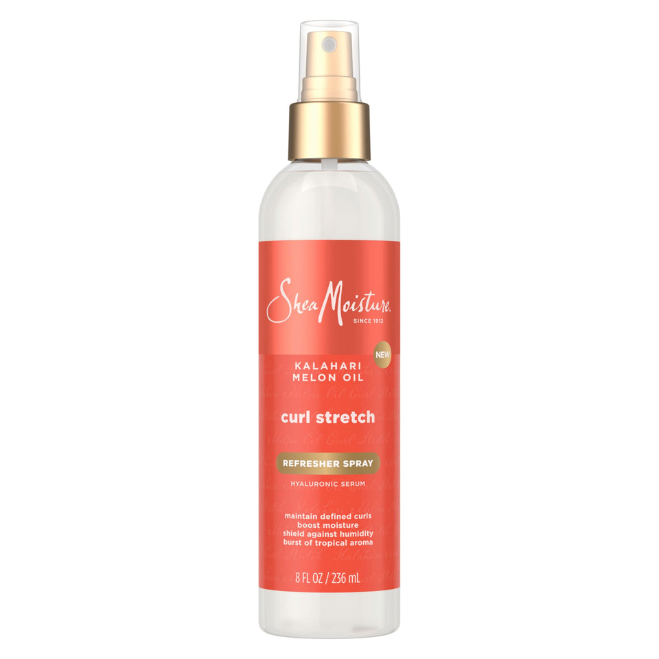 SheaMoisture front packaging shows bottle and benefits for hydration