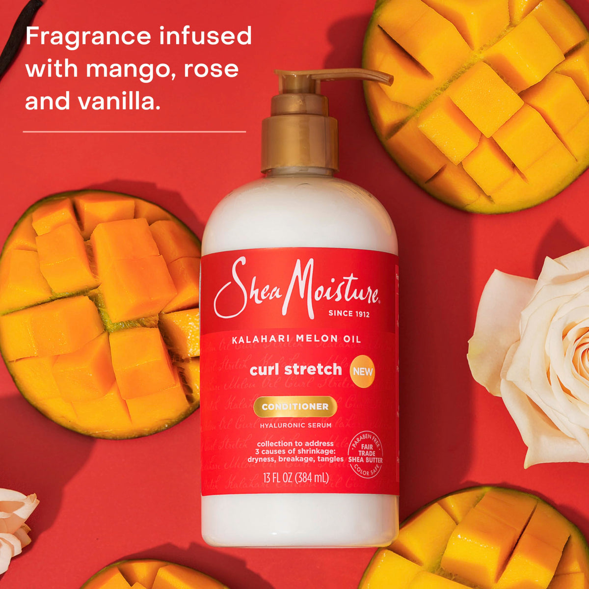 SheaMoisture conditioner in palm for easy detangling and moisture