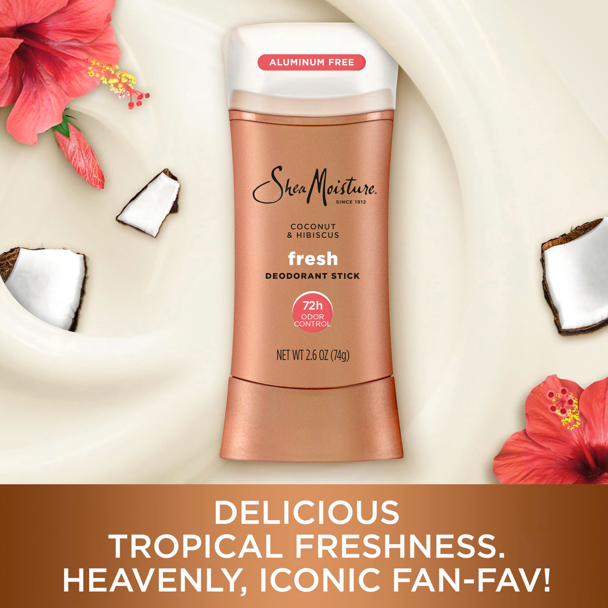 SheaMoisture stick with cap removed displaying twist-up applicator benefit