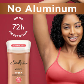 Close-up of SheaMoisture deodorant texture highlighting smooth, invisible finish